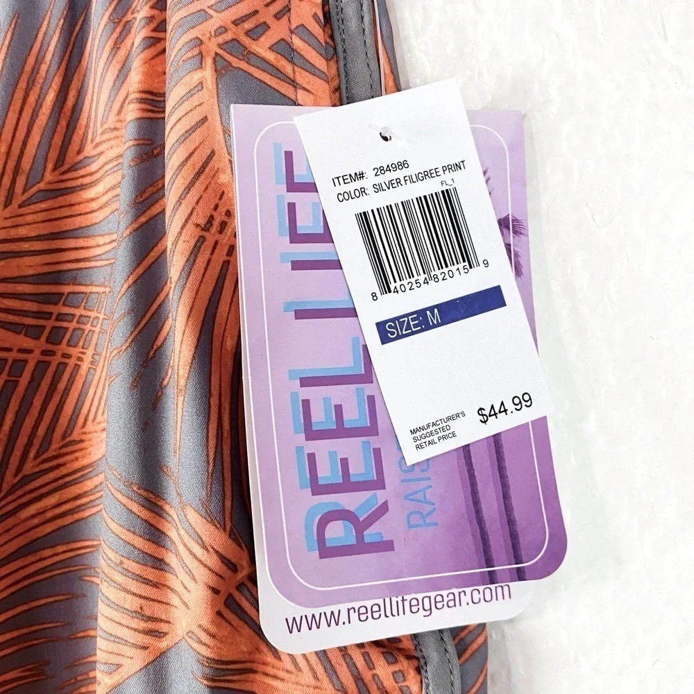 Reel Life Silver Filigree Print Board Shorts Size M